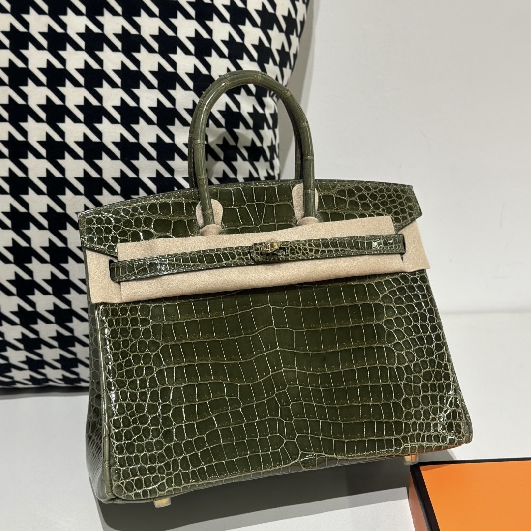 Crocodile Leather 25cm Glossy Top Handle Tote Bag Collection WCB034 image 9