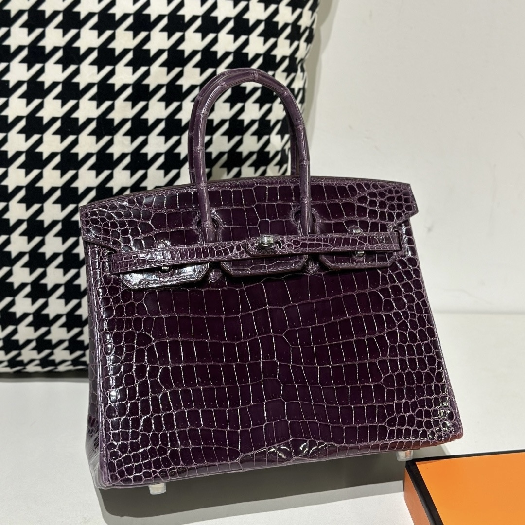 Crocodile Leather 25cm Glossy Top Handle Tote Bag Collection WCB034 image 11