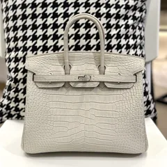 Crocodile Leather 25cm Matte Top Handle Tote Bag Collection WCB035 image 2