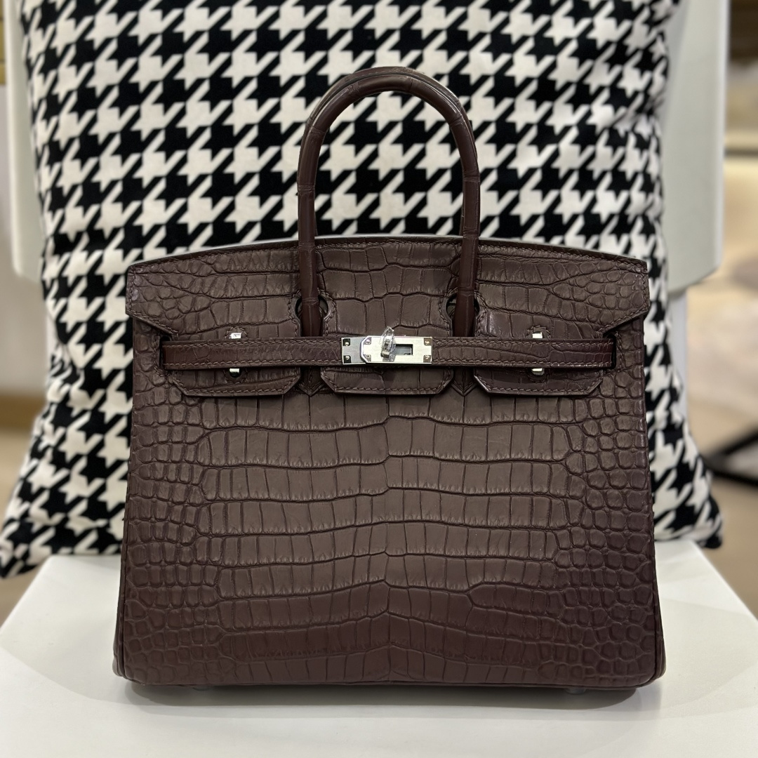 Crocodile Leather 25cm Matte Top Handle Tote Bag Collection WCB035 photo 4