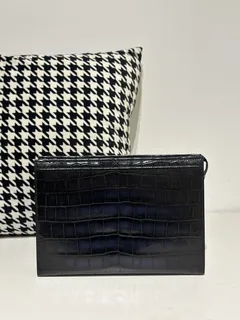 Crocodile Leather Men's Purple Hand-Finished Silver Hardware Clutch Bag WCB036 image 1