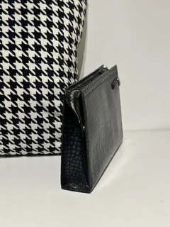 Crocodile Leather Men's Purple Hand-Finished Silver Hardware Clutch Bag WCB036 image 4