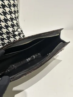 Crocodile Leather Men's Ash Gray Hand-Finished Silver Hardware Clutch Bag WCB038 image 3