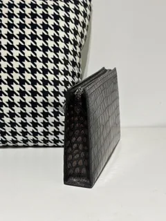 Crocodile Leather Men's Ash Gray Hand-Finished Silver Hardware Clutch Bag WCB038 image 5