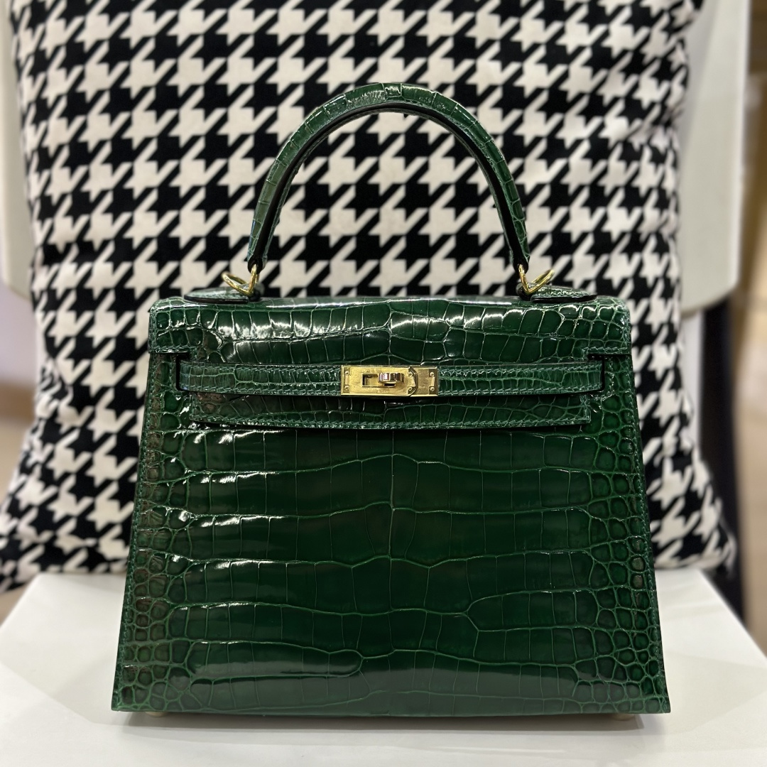 Crocodile Leather 25cm Glossy Top Handle Bag Collection WCB039 image 2