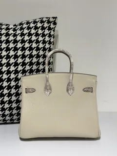 Crocodile Leather Himalayan 25cm Matte Mixed Leather Gold Hardware Top Handle Tote Bag WCB053 image 3