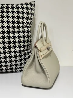 Crocodile Leather Glacier White 25cm Matte Silver Hardware Top Handle Tote Bag WCB055 image 5