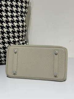 Crocodile Leather Glacier White 25cm Matte Silver Hardware Top Handle Tote Bag WCB055 image 6
