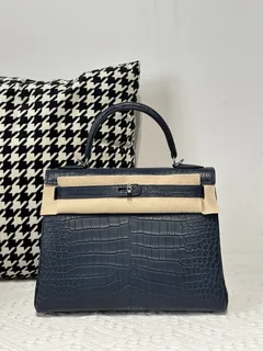 Crocodile Leather 28cm Matte and Glossy Top Handle Bag Collection WCB058 image 1