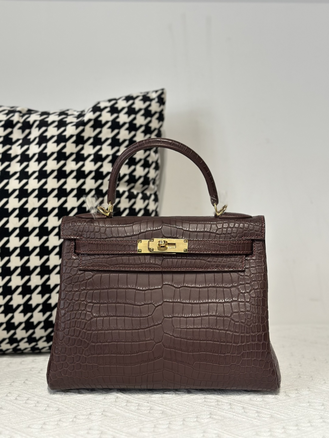 Crocodile Leather 28cm Matte and Glossy Top Handle Bag Collection WCB058 photo 2