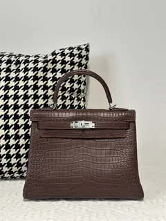 Crocodile Leather 28cm Matte and Glossy Top Handle Bag Collection WCB058 image 3