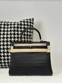 Crocodile Leather 28cm Matte and Glossy Top Handle Bag Collection WCB058 image 4