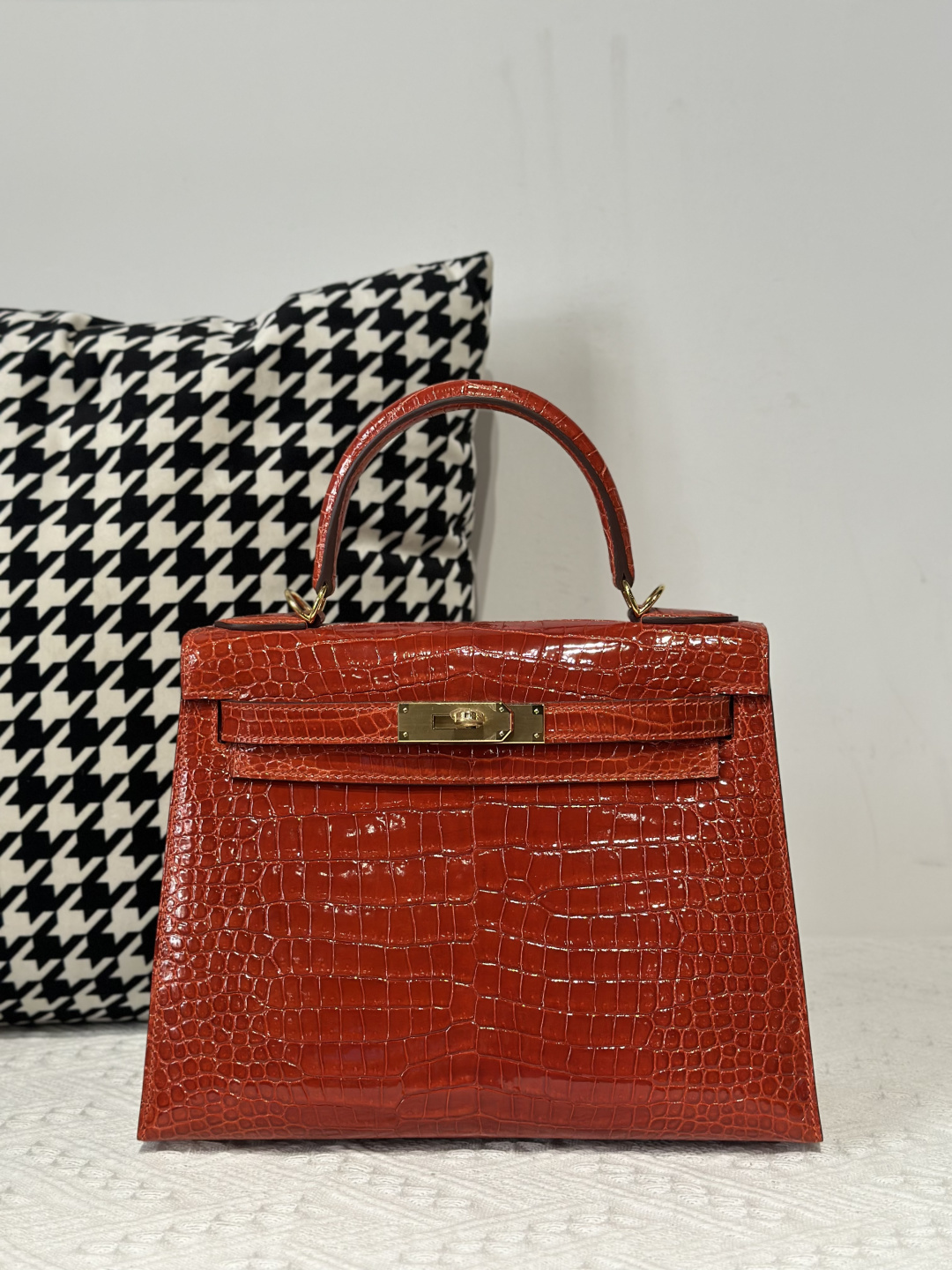 Crocodile Leather 28cm Matte and Glossy Top Handle Bag Collection WCB058 photo 6