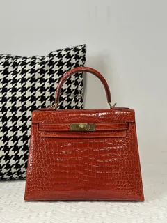 Crocodile Leather 28cm Matte and Glossy Top Handle Bag Collection WCB058 image 7