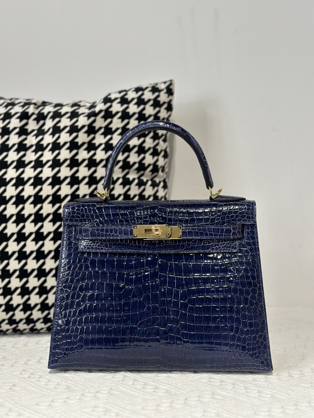 Crocodile Leather 28cm Matte and Glossy Top Handle Bag Collection WCB058 photo 8