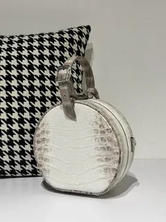 Crocodile Leather Himalayan Matte Nile Silver Hardware Round Bag WCB061 image 1