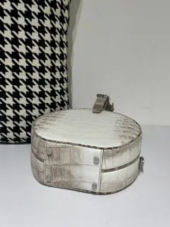 Crocodile Leather Himalayan Matte Nile Silver Hardware Round Bag WCB061 image 6
