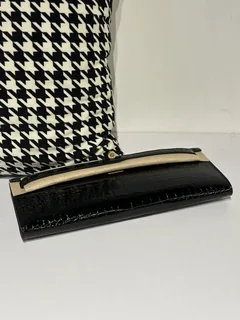 Crocodile Leather Black 31cm Glossy Gold Hardware Top Handle Bag WCB062 image 6