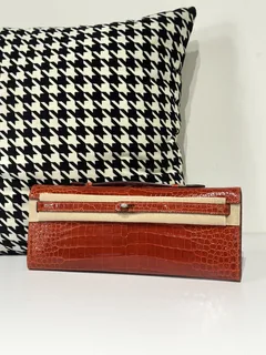 Crocodile Leather Red 31cm Glossy Silver Hardware Top Handle Bag WCB066 image 1