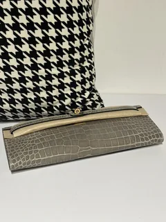 Crocodile Leather Dove Gray 31cm Glossy Gold Hardware Top Handle Bag WCB067 image 6