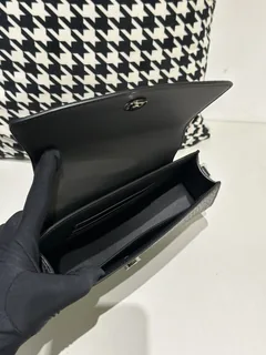 Crocodile Leather Women's Belly Cut Black Matte Silver Hardware Metal Hardware Clutch Bag WCB075 image 2