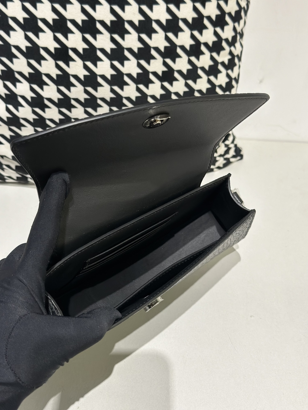 Crocodile Leather Women's Belly Cut Black Matte Silver Hardware Metal Hardware Clutch Bag WCB075 image 2