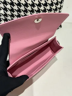 Crocodile Leather Women's Belly Cut Sakura Pink Silver Hardware Metal Hardware Clutch Bag WCB077 image 2