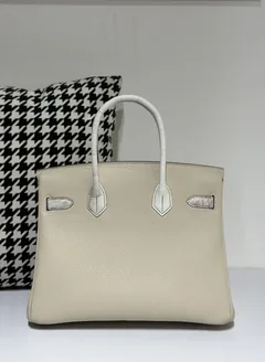 Crocodile Leather Himalayan 30cm Matte Mixed Leather Silver Hardware Top Handle Tote Bag WCB081 image 3