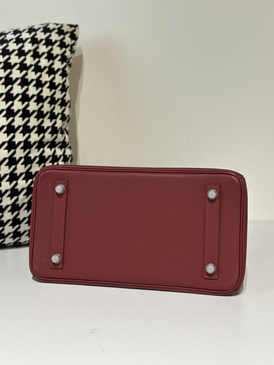 Crocodile Leather 30cm Glossy Burgundy Mixed Leather Silver Hardware Top Handle Tote Bag WCB082 image 6
