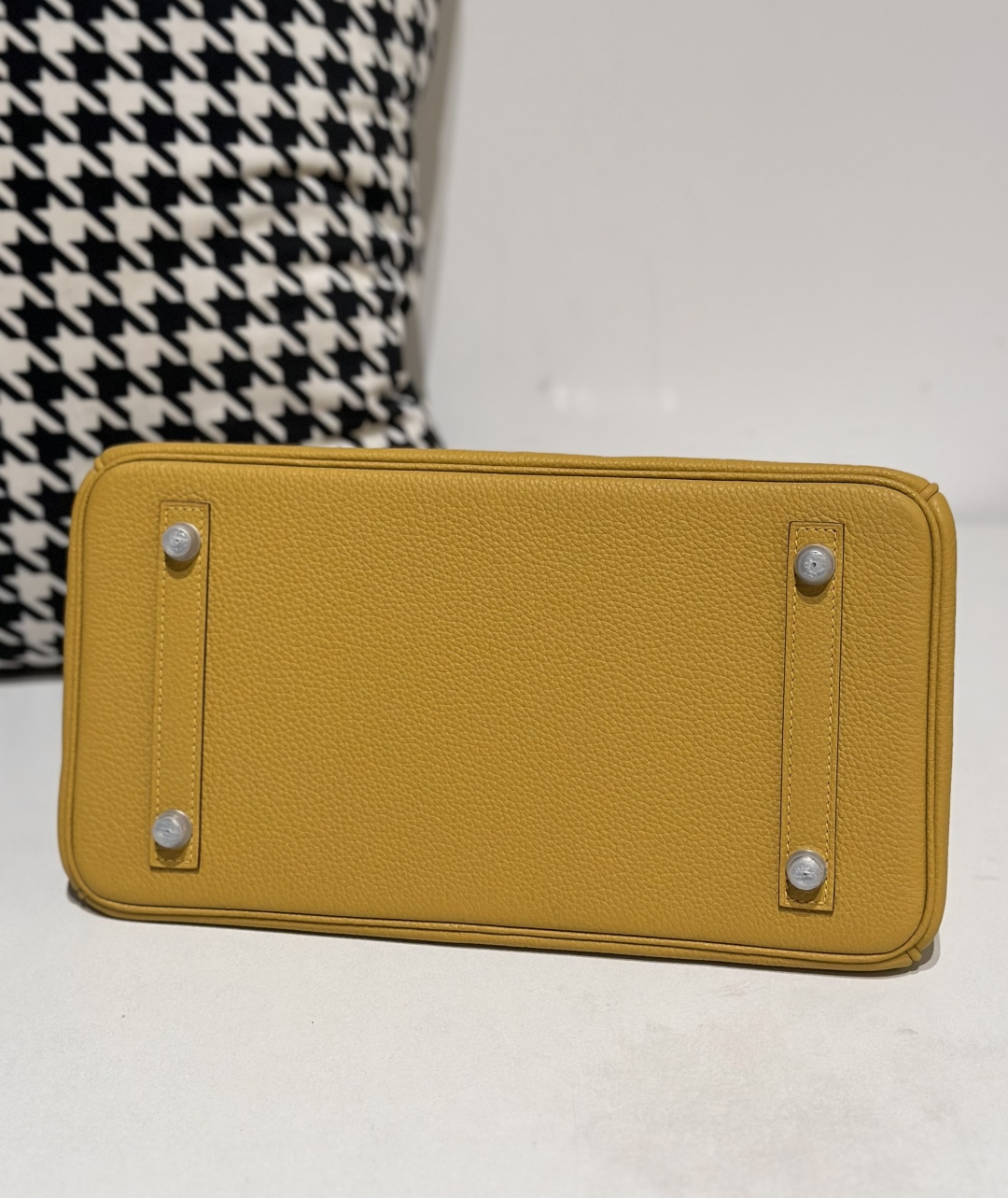 Crocodile Leather Amber Yellow 30cm Glossy Silver Hardware Top Handle Tote Bag WCB088 image 6