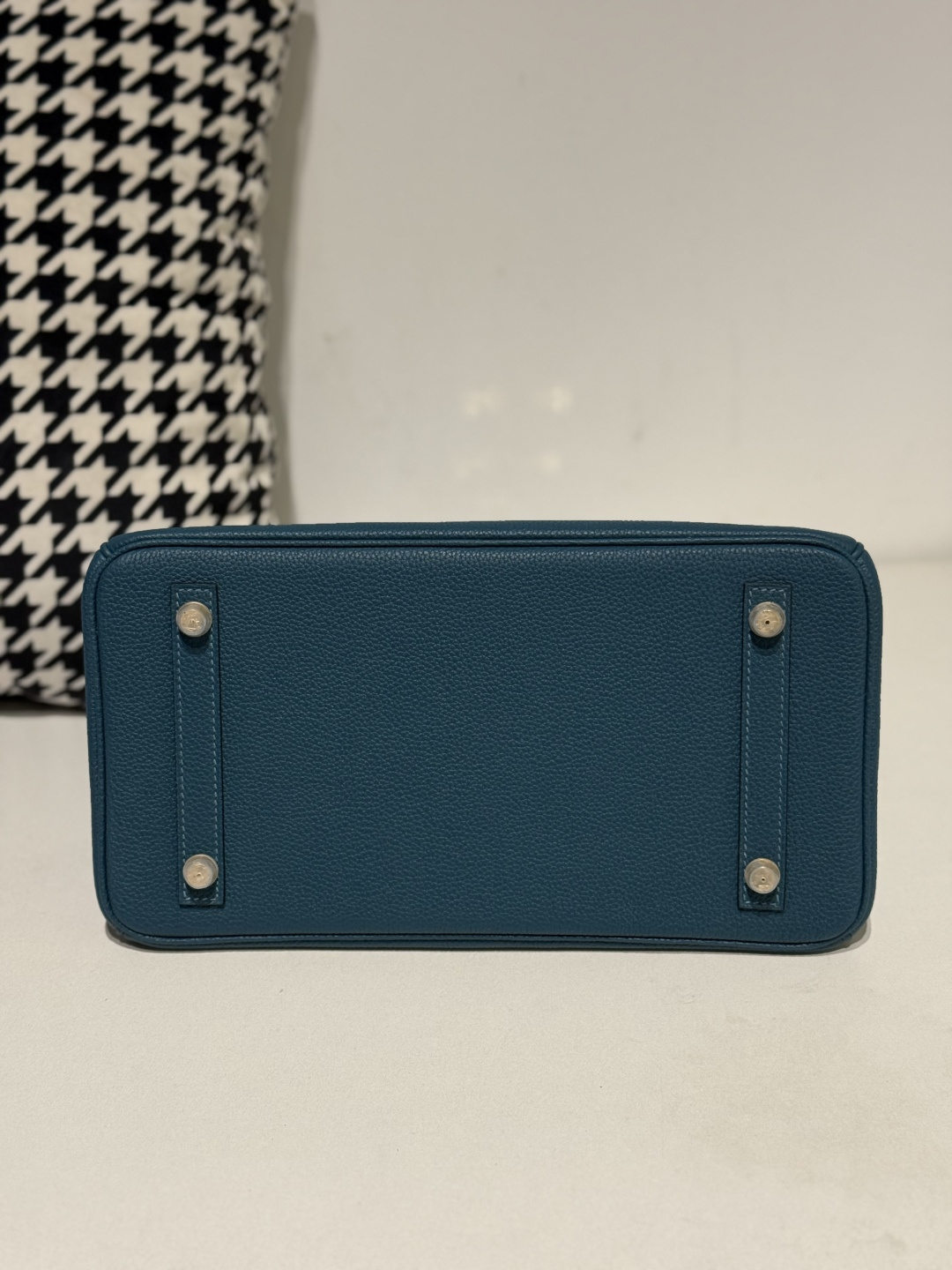 Crocodile Leather Aqua Blue 30cm Mixed Leather Gold Hardware Top Handle Tote Bag WCB090 photo 6