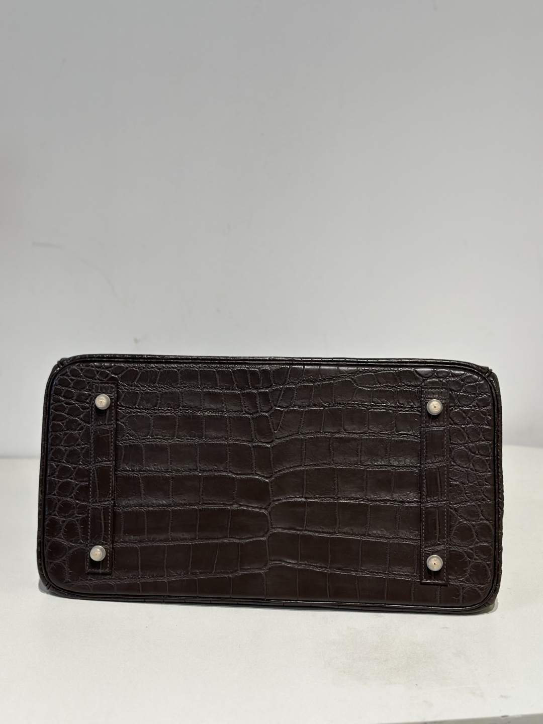 Crocodile Leather Ebony 40cm Matte Gold Hardware Top Handle Tote Bag WCB091 photo 6