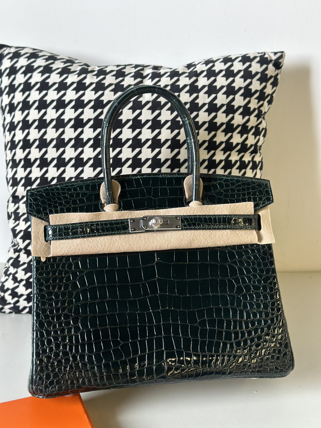 Crocodile Leather Emerald Green 30cm Glossy Silver Hardware Top Handle Tote Bag WCB094 photo 2