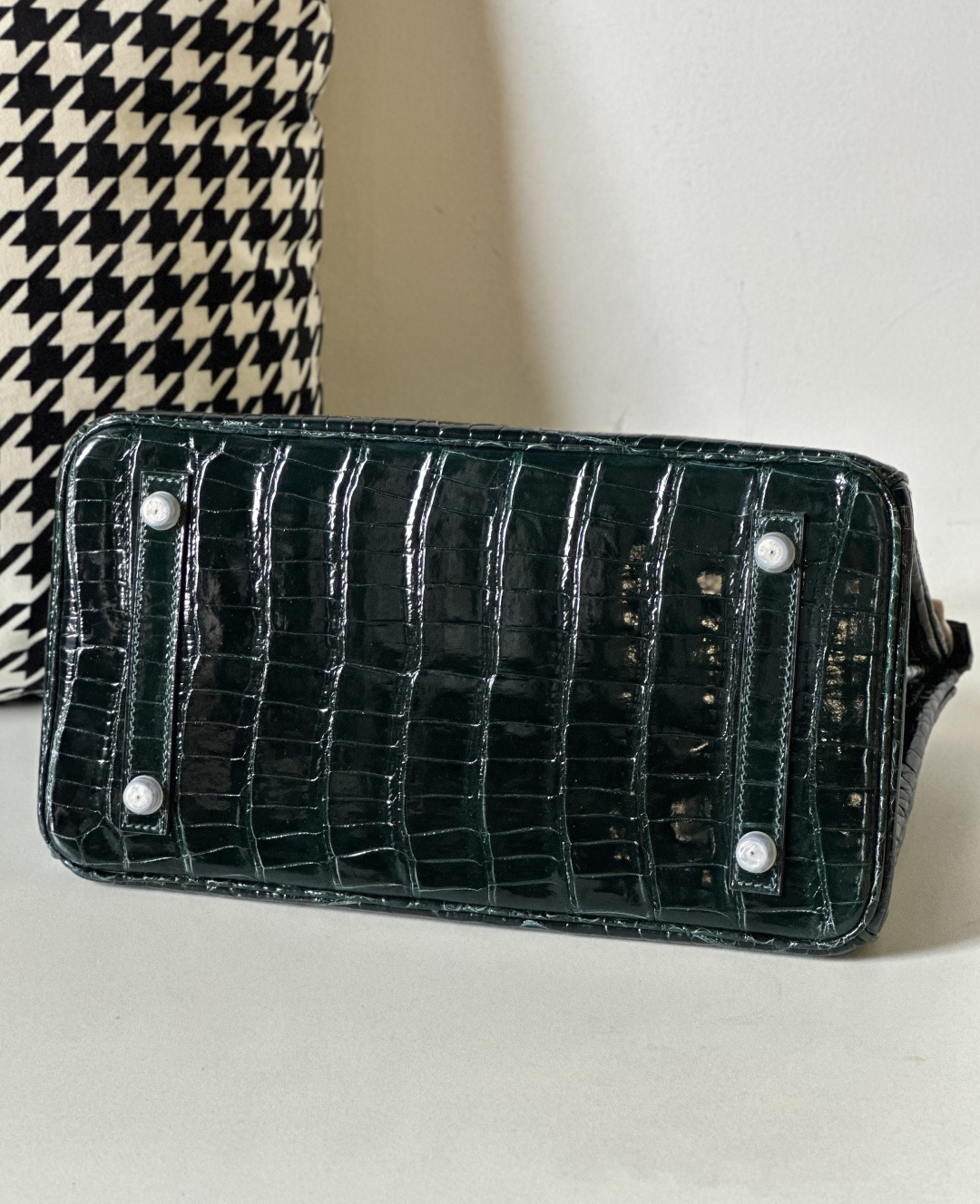 Crocodile Leather Emerald Green 30cm Glossy Silver Hardware Top Handle Tote Bag WCB094 photo 6
