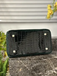 Crocodile Leather Emerald Green 30cm Glossy Top Handle Tote Bag WCB096 image 6