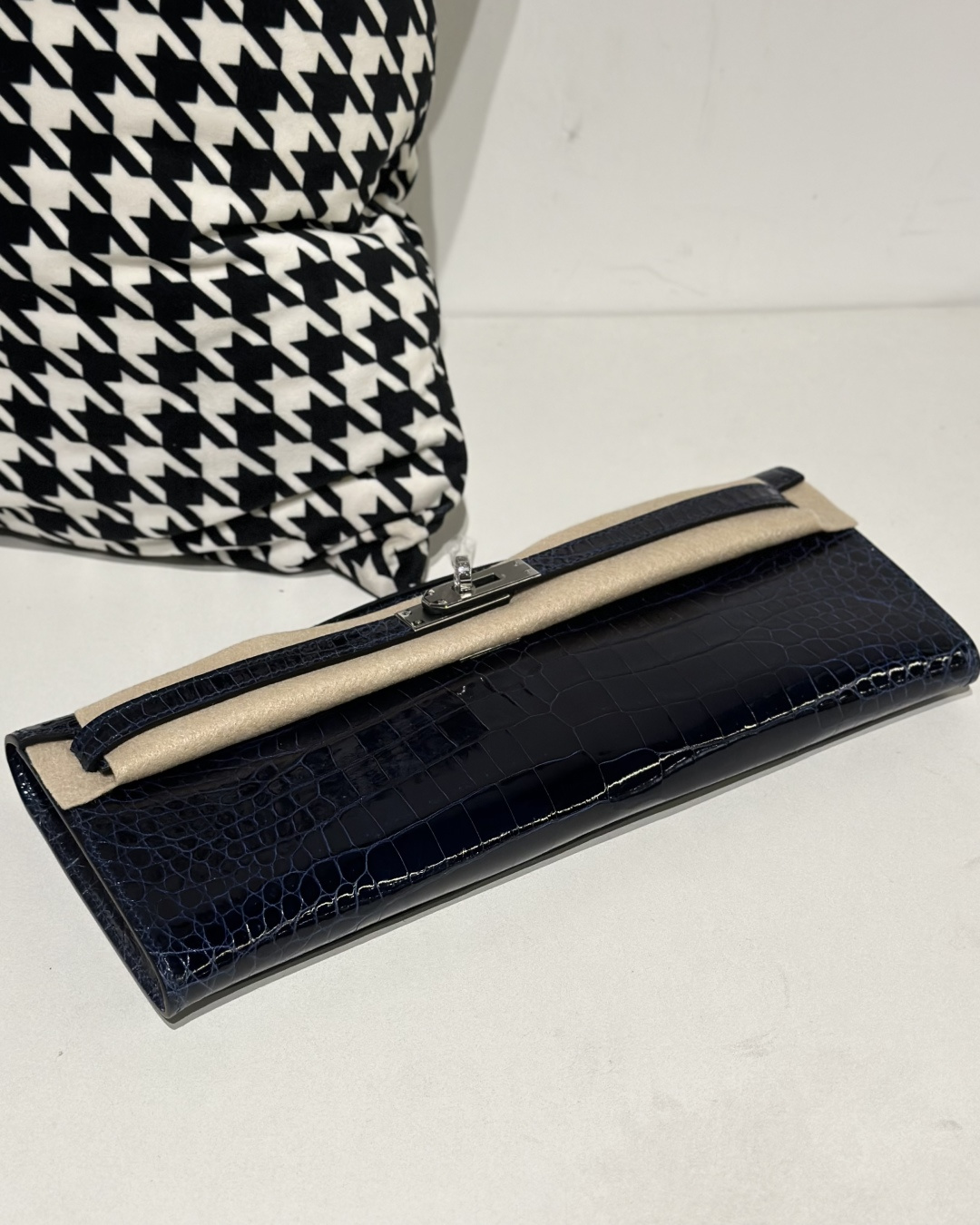 Crocodile Leather Aqua Blue 31cm Glossy Silver Hardware Top Handle Bag WCB109 photo 6