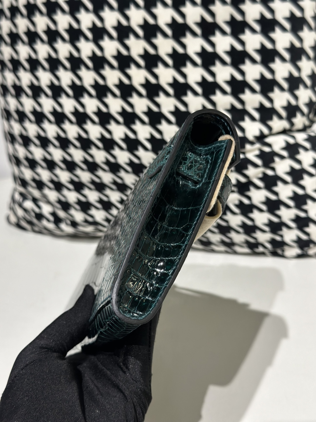 Crocodile Leather Emerald Green 31cm Glossy Silver Hardware Top Handle Bag WCB110 image 5