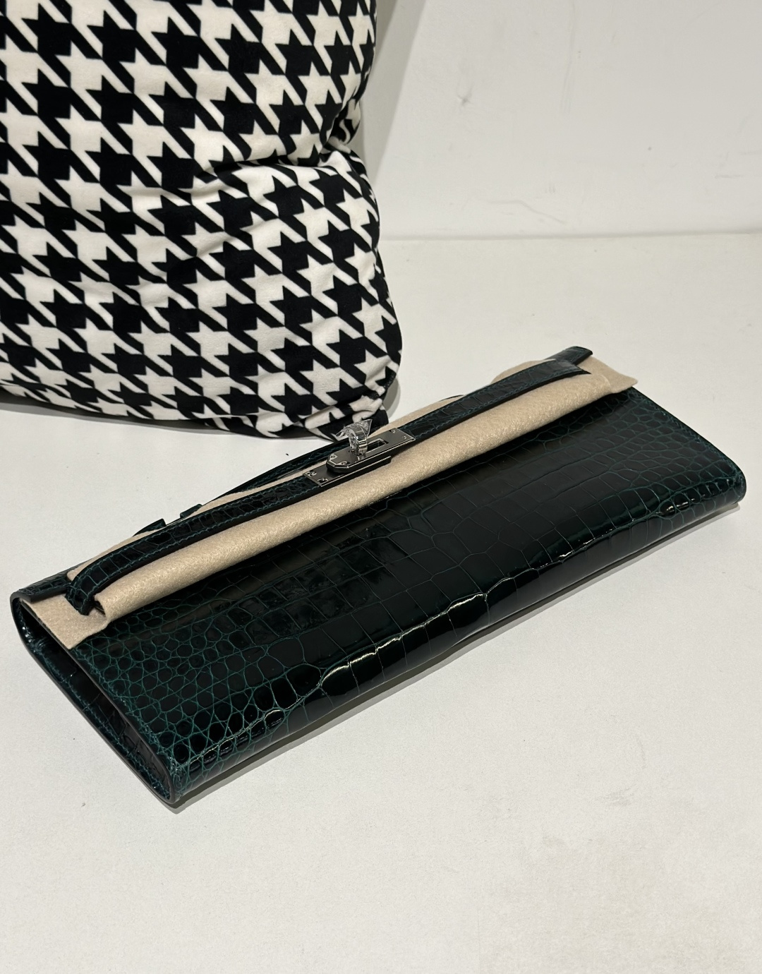 Crocodile Leather Emerald Green 31cm Glossy Silver Hardware Top Handle Bag WCB110 image 6