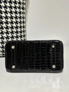 Crocodile Leather Black 25cm Glossy Gold Hardware Top Handle Tote Bag WCB131 image 6