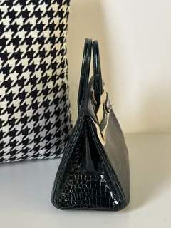 Crocodile Leather Emerald Green 25cm Glossy Silver Hardware Top Handle Tote Bag WCB132 image 5