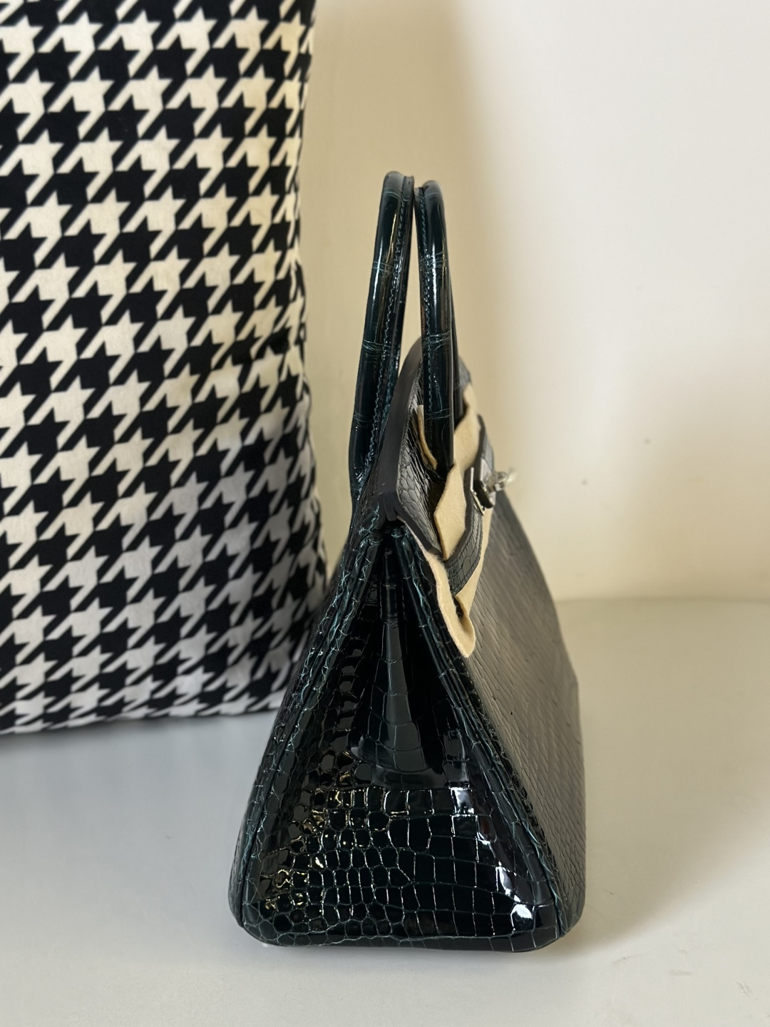Crocodile Leather Emerald Green 25cm Glossy Silver Hardware Top Handle Tote Bag WCB132 image 5
