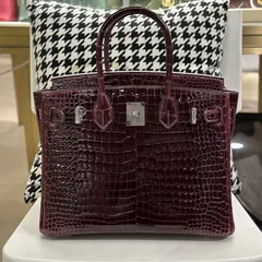 Crocodile Leather 30cm Glossy Top Handle Tote Bag Collection WCB141 image 2
