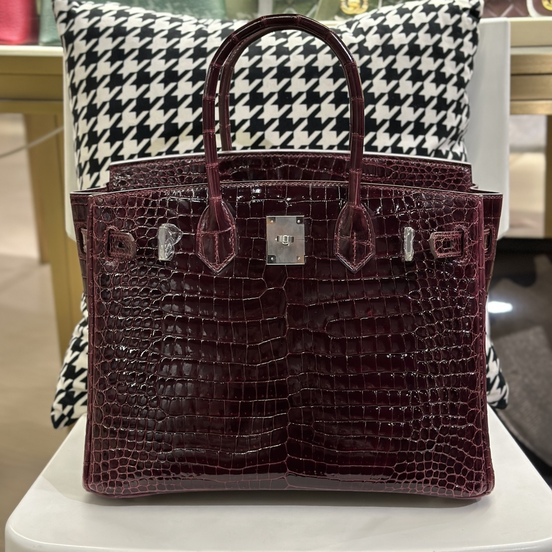Crocodile Leather 30cm Glossy Top Handle Tote Bag Collection WCB141 image 2