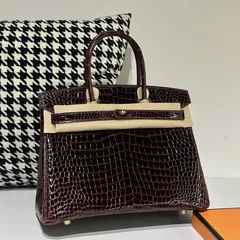 Crocodile Leather 30cm Glossy Top Handle Tote Bag Collection WCB141 image 3