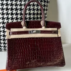 Crocodile Leather 30cm Glossy Top Handle Tote Bag Collection WCB141 image 4