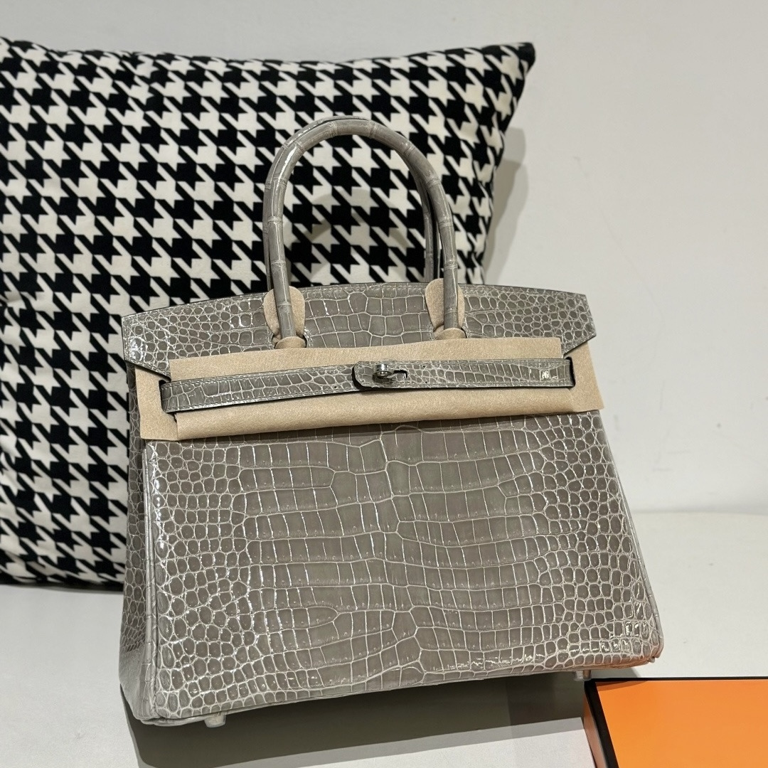 Crocodile Leather 30cm Glossy Top Handle Tote Bag Collection WCB141 image 5
