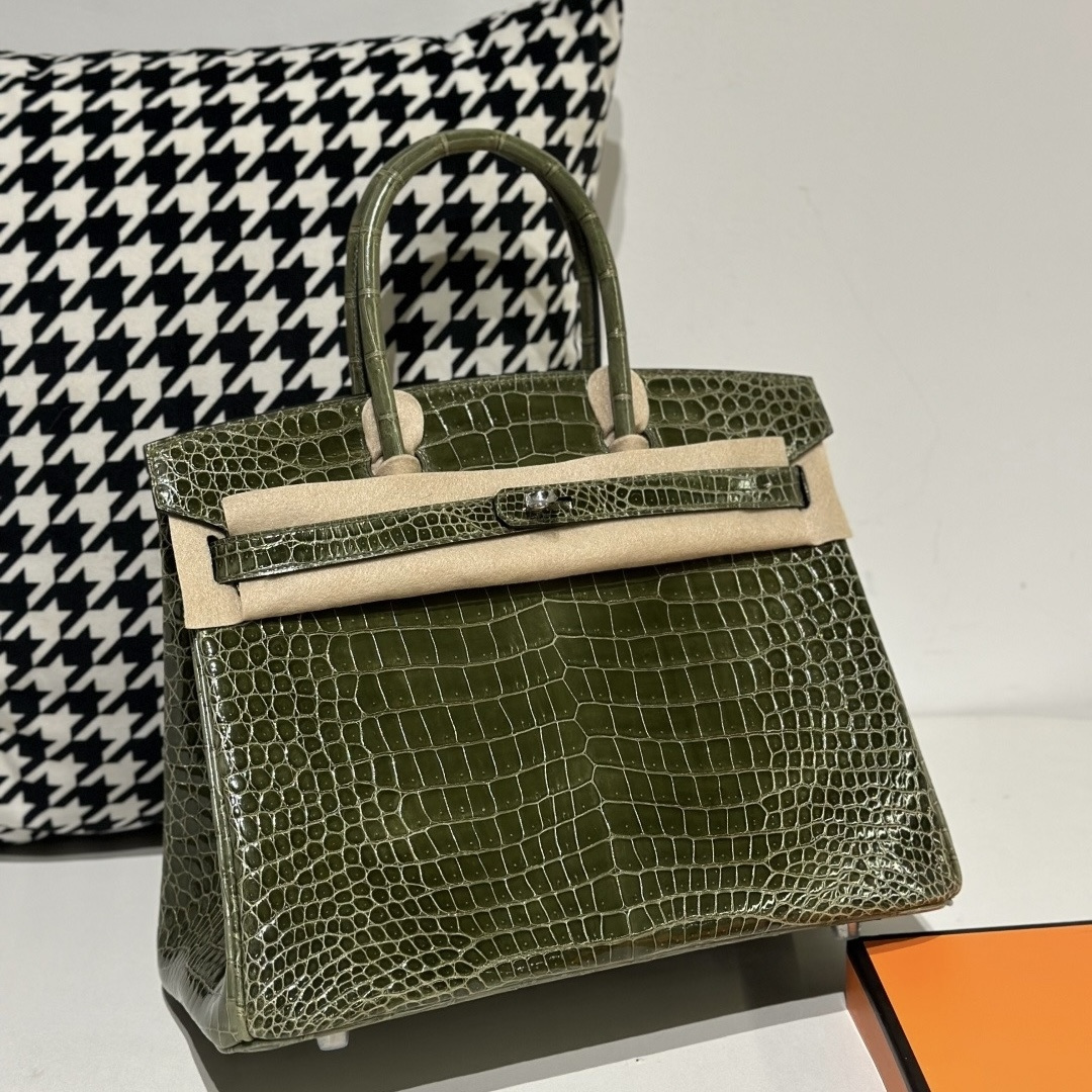 Crocodile Leather 30cm Glossy Top Handle Tote Bag Collection WCB141 image 6