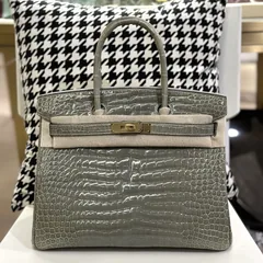 Crocodile Leather 30cm Glossy Top Handle Tote Bag Collection WCB141 image 11