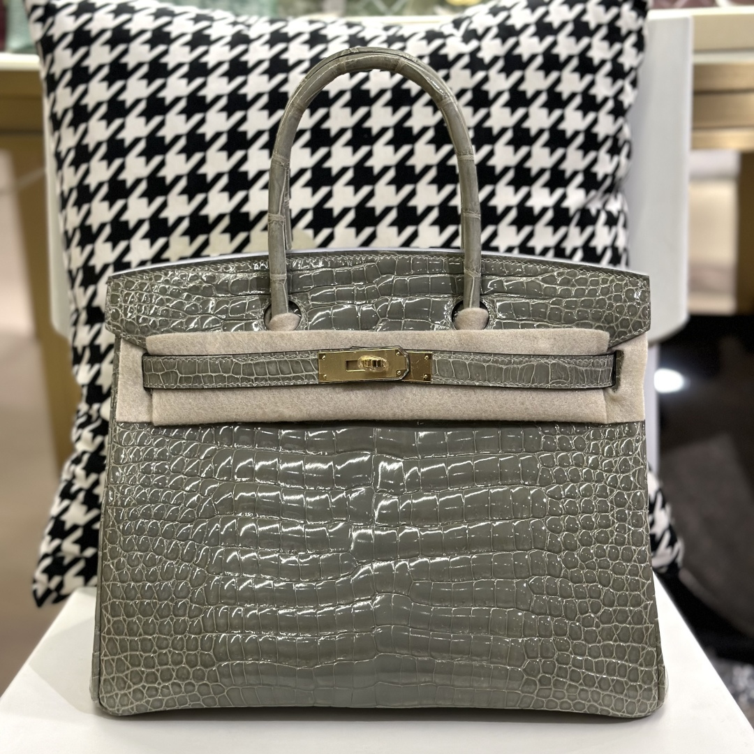 Crocodile Leather 30cm Glossy Top Handle Tote Bag Collection WCB141 image 11