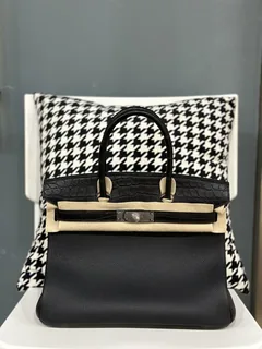 Crocodile Leather 30cm Matte Mixed Leather Top Handle Tote Bag Collection WCB145 image 2